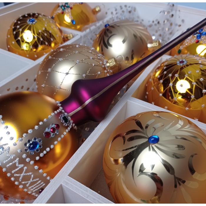 Kráľovská sada vianočných ozdôb, 9 ks