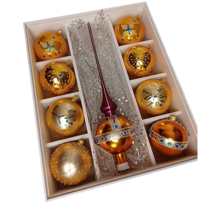 Kráľovská sada vianočných ozdôb, 9 ks