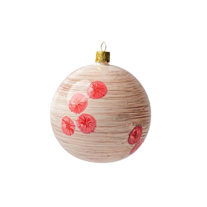 Vianočná ozdoba Secese - Terakotová banka ružový kvet 1ks