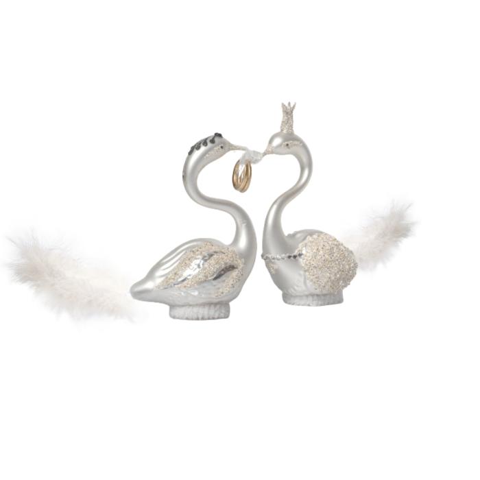 Svadobný labutí pár kráľ a kráľovná