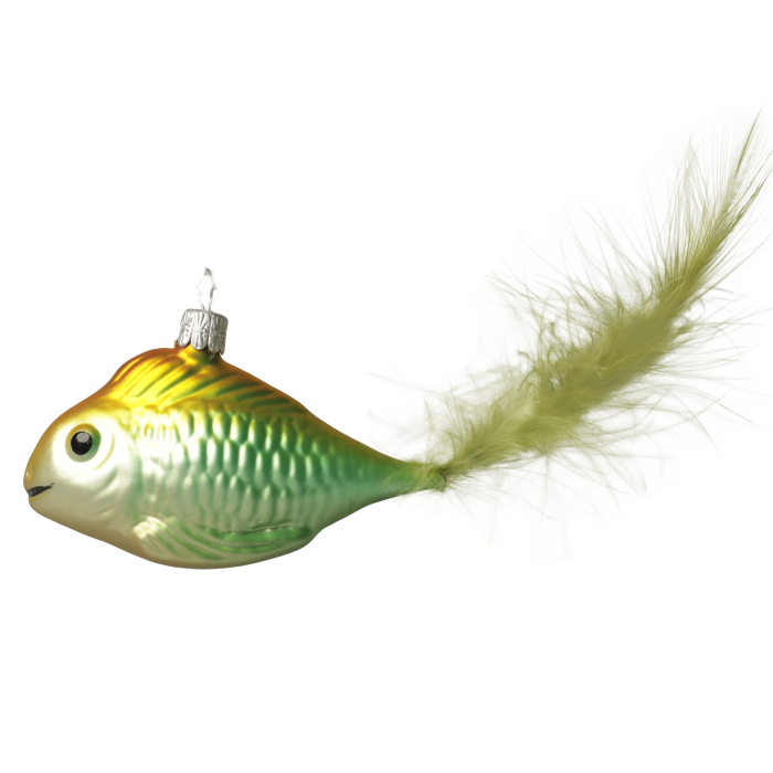 Vianočná ozdoba - Rybka so svetlozeleným chvostom , 1 ks