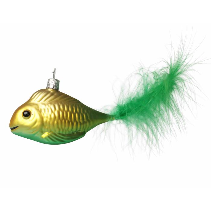 Vianočná ozdoba - Rybka so zeleným chvostom, 1 ks