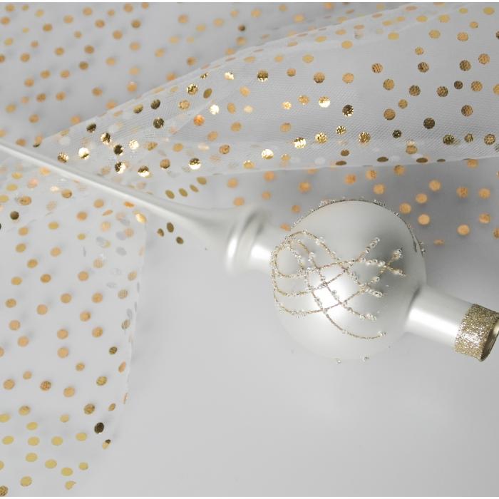 Sklenené vianočné ozdoby - špice križové línie, 1 ks