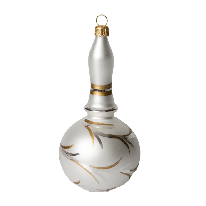 Sklenené vianočné ozdoby - kvapka s vetvičkami, 1ks