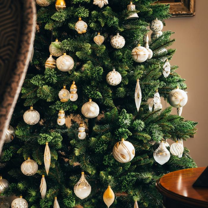 Sklenené vianočné ozdoby - kvapka s esami, 1ks