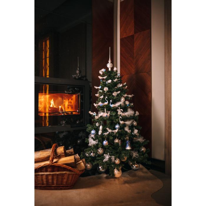 Sklenené vianočné ozdoby Biela princezná guľa, 1ks