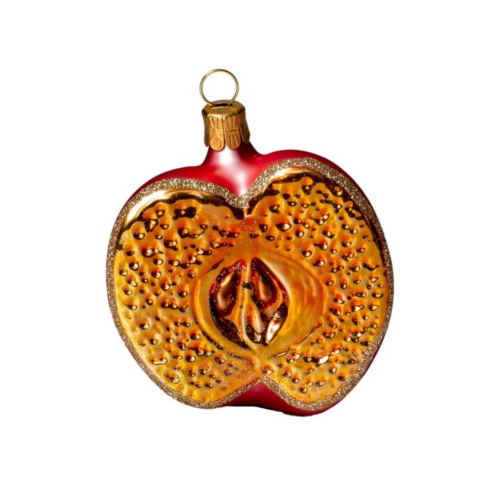 Sklenené vianočné ozdoby - Jablká, 4 ks