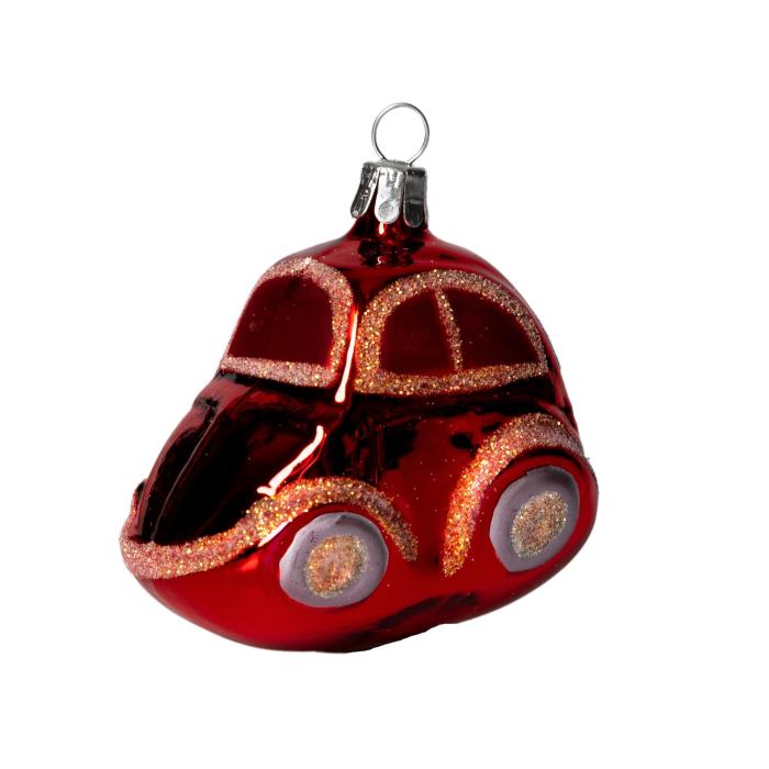 Sklenené vianočné ozdoby - Autá, 4 ks