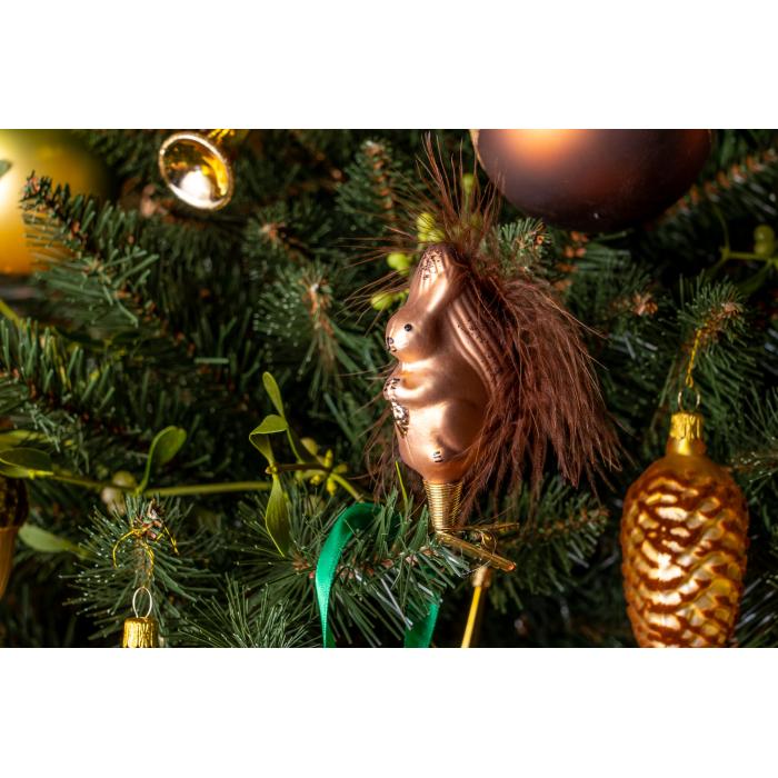 Sada sklenených vianočných ozdôb - Veverička, 4 ks