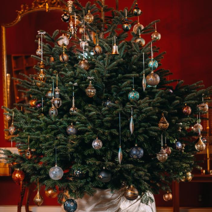 Sada vianočných dekorácií Secese - Magnólia púčiky, 4 ks