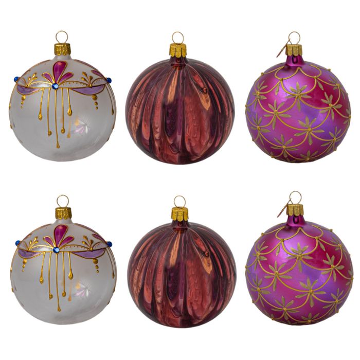 Sada vianočných ozdôb Secese s kahurmi, 6 ks