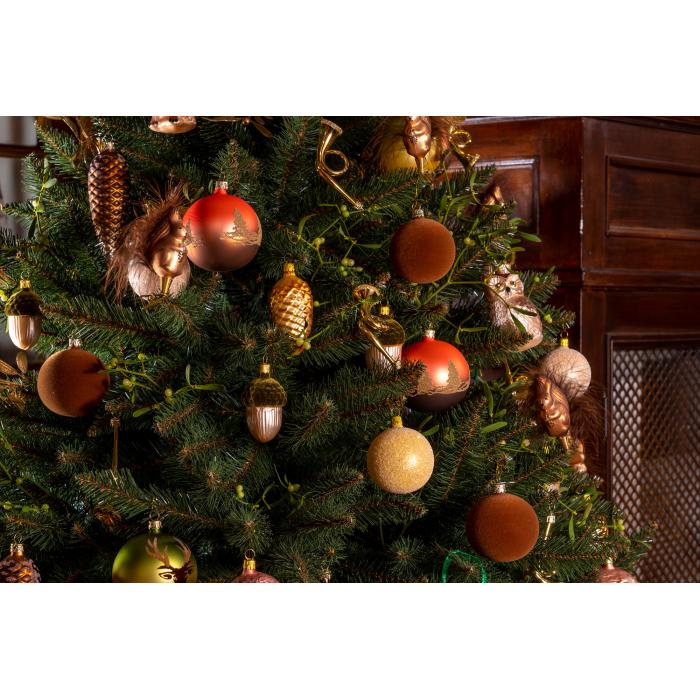 Sada sklenených vianočných ozdôb - Popoluškin prvý oriešok, 12 ks