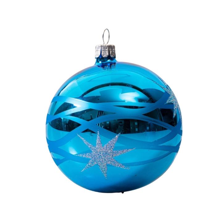 Sklenené vianočné ozdoby základné Oceán - Voda v oceáne, 6 ks