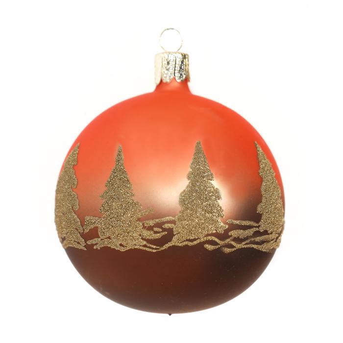 Sada sklenených vianočných ozdôb - banky s jeleňom, orieškami, sovou a hniezdom, 6 ks