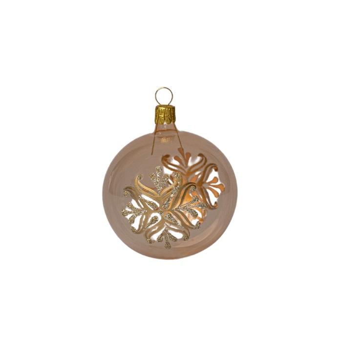 Sklenené vianočné ozdoby basic Caramel - Karamelové číre gule, 4 ks