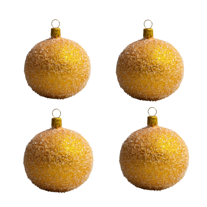 Sklenené vianočné ozdoby základné Sunshine - Sunshine cukríkové gule, 4 ks