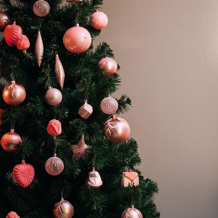 Sklenené vianočné ozdoby basic Pinky - Pinky veľké gule, 4 ks