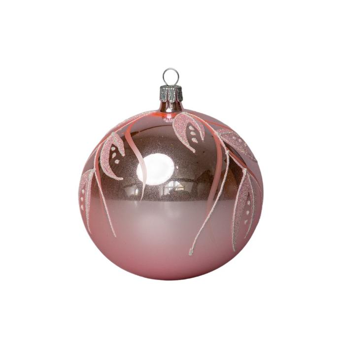 Sklenené vianočné ozdoby basic Pinky - Pinky veľké gule, 4 ks