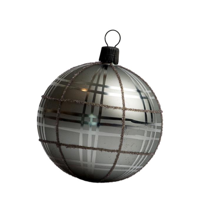 Sklenené vianočné ozdoby basic Nero - Nero kanafas, 4 ks