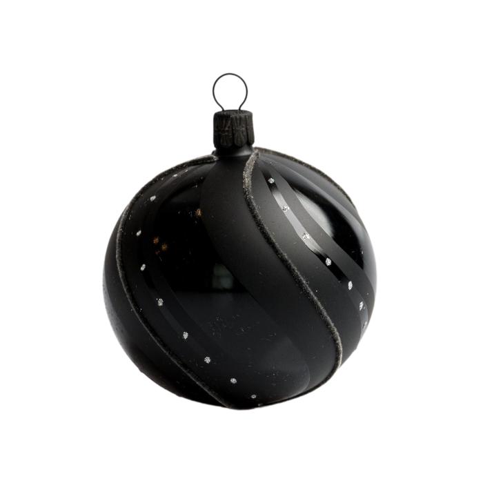 Sklenené vianočné ozdoby basic Nero - Nero s esami, 4 ks