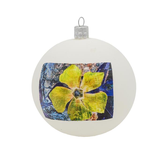 Vianočná sklenená ozdoba s fotografiou - bez dekorácie, 1 ks