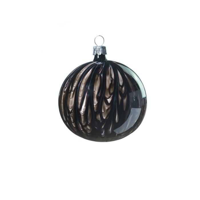 Sklenené vianočné ozdoby Kahuri - Black L, 4 ks