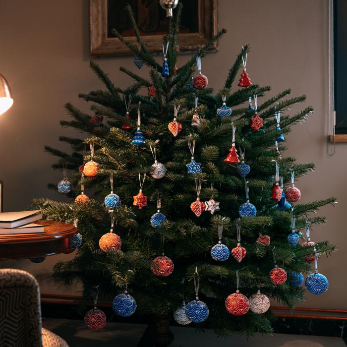 Sklenené vianočné ozdoby vlastenecké perníky - sada hviezdičiek, 4 ks