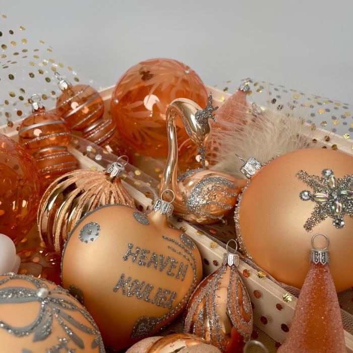 Ozdoby na celý vianočný stromček - Nobless Baubles Peach Fuzz