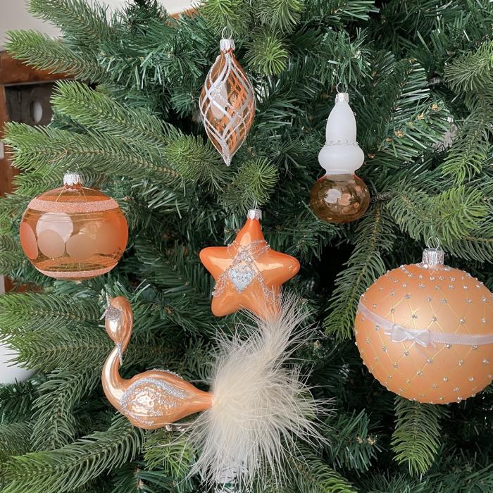 Ozdoby na celý vianočný stromček - Nobless Baubles Peach Fuzz