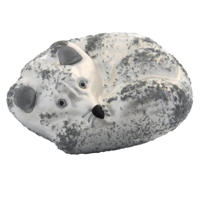 Sklenené vianočné ozdoby biela a strieborná sada - Polárne líšky, 4 ks