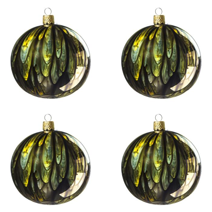Sklenené vianočné ozdoby Kahuri- Tropic L, 4 ks
