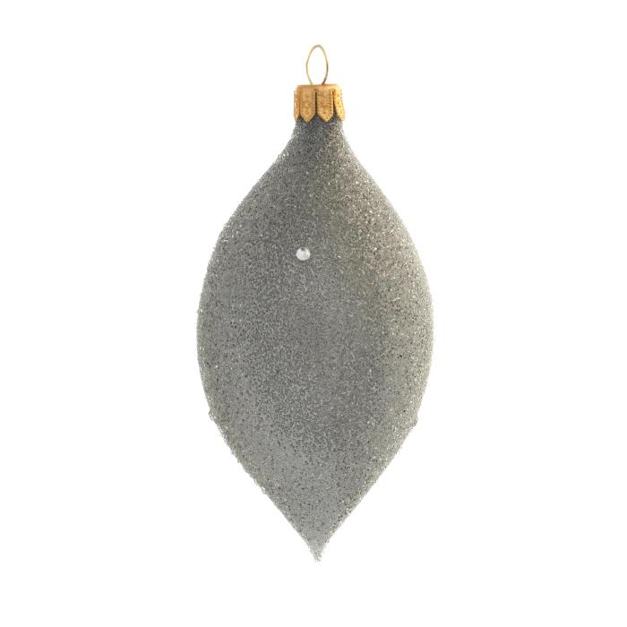 Sklenené vianočné ozdoby bielo-strieborná sada - Sovy a olivy, 4 ks