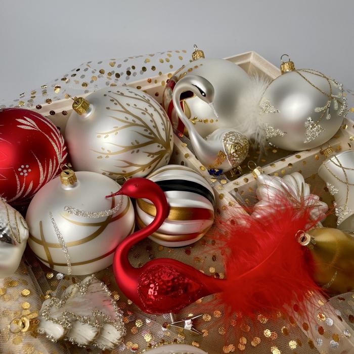 TREE - Ozdoby na celý vianočný stromček (cca 110 cm) - Biela zlatá elegancia