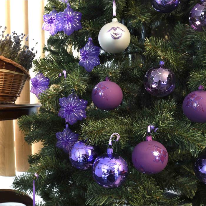CANDY - Ozdoby na celý vianočný stromček (cca 175 cm) - Hravá fialová D. H.