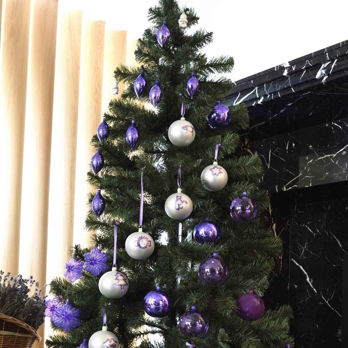 CANDY - Ozdoby na celý vianočný stromček (cca 175 cm) - Hravá fialová D. H.