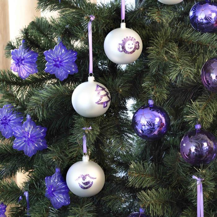 CANDY - Ozdoby na celý vianočný stromček (cca 175 cm) - Hravá fialová D. H.