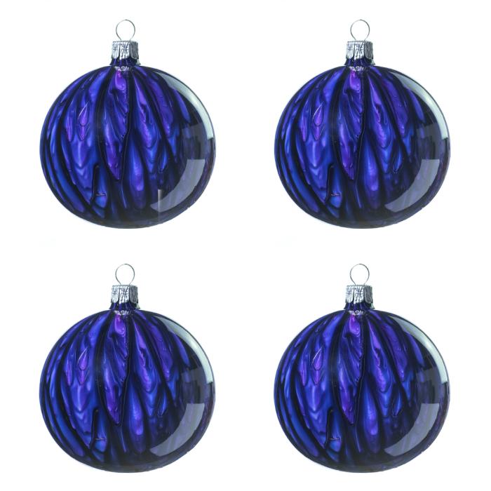 Sklenené vianočné ozdoby Kahuri - Violetto L, 4 ks