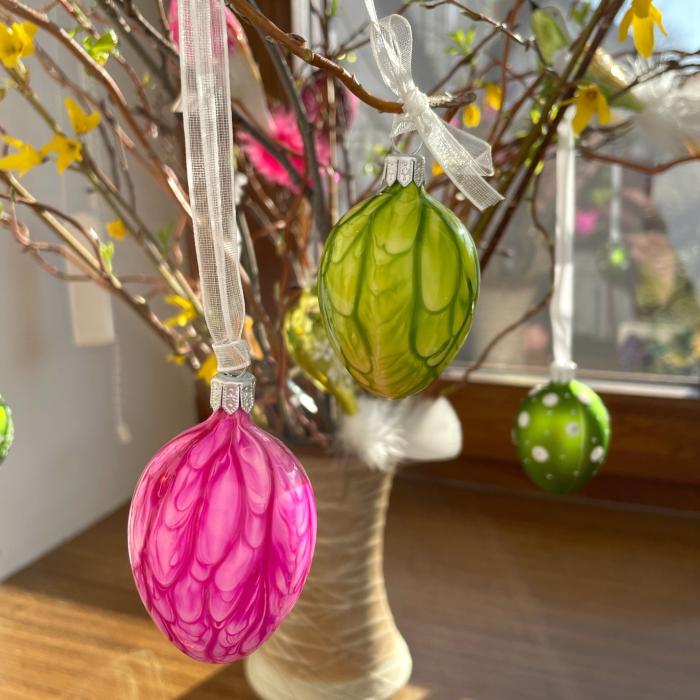 Sklenené ozdoby - jarná sada vajíčok Kahuri, 6 ks