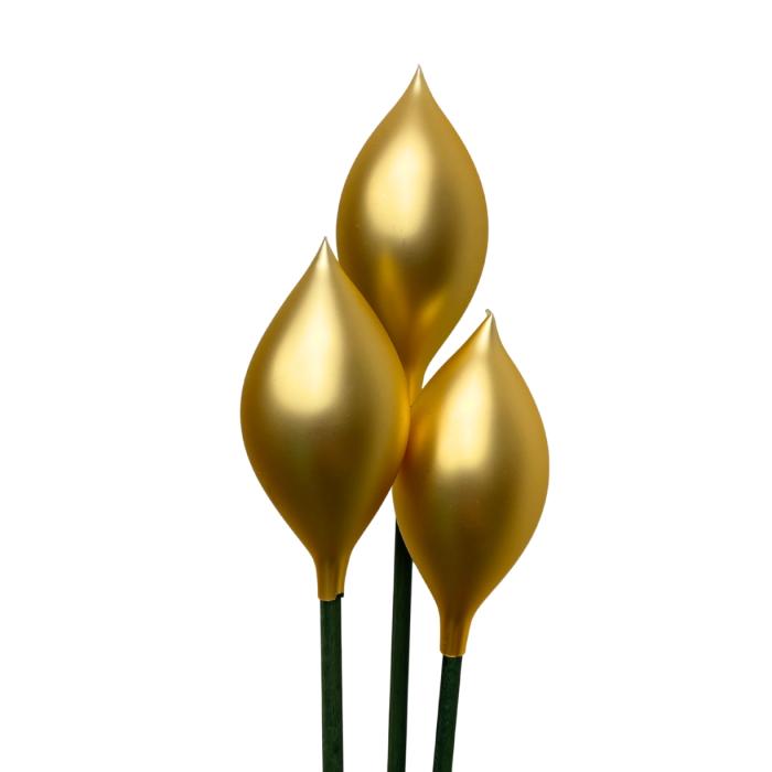 Sklenená fúkaná ozdoba light golden bud