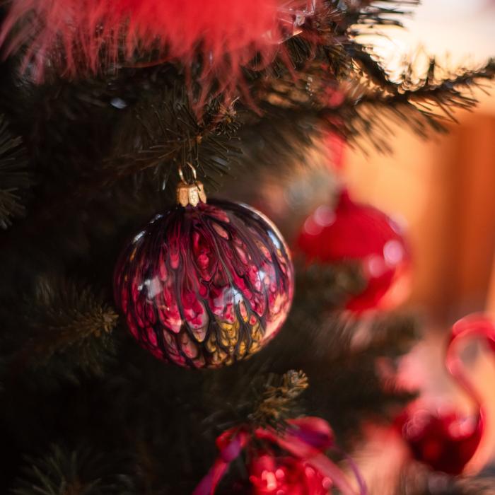 Sklenené vianočné ozdoby Kahuri - Fire L, 4 ks