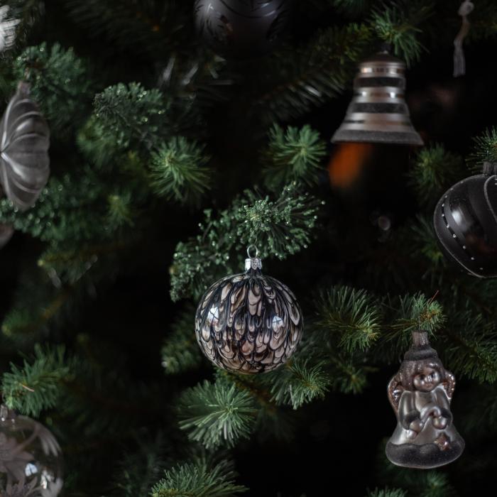 Sklenené vianočné ozdoby Kahuri - Grey S, 4 ks