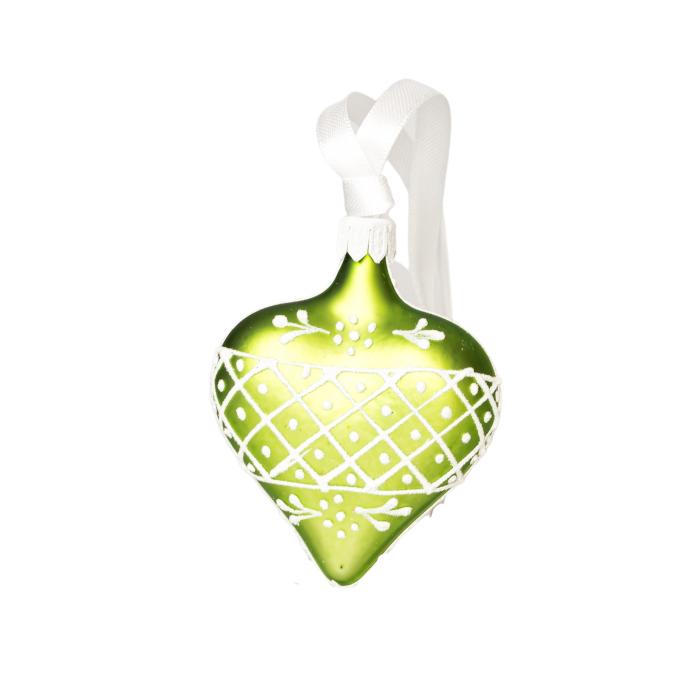 Srdce s mriežkou svetlozelené, 1 ks