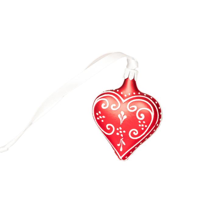 Srdce s ornamentom červené, 1 kus
