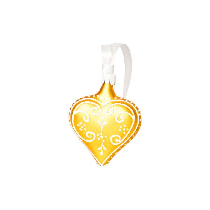 Srdce s ornamentom žlté, 1 kus