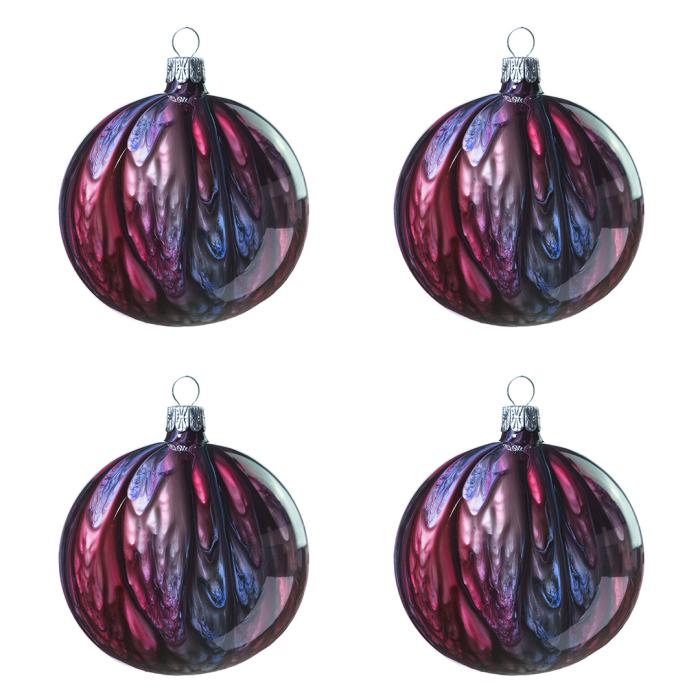 Sklenené vianočné ozdoby Kahuri - Icy Dawn S, 4 ks