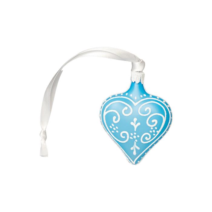 Srdce s ornamentom, svetlomodré, 1 kus