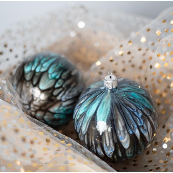 Sklenené vianočné ozdoby Kahuri - Emerald S, 4 ks