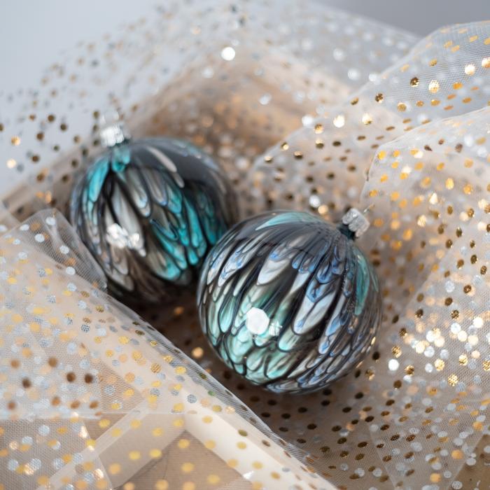 Sklenené vianočné ozdoby Kahuri - Emerald S, 4 ks