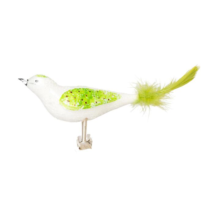 Sklenená ozdoba farebný vták 15, 1 kus