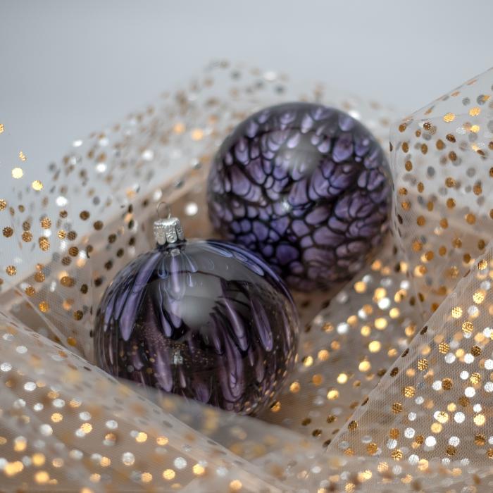 Sklenené vianočné ozdoby Kahuri - Violetto S, 4 ks